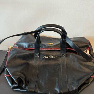 Just Remy Martin x Don C Black Lambskin Leather Duffle Bag